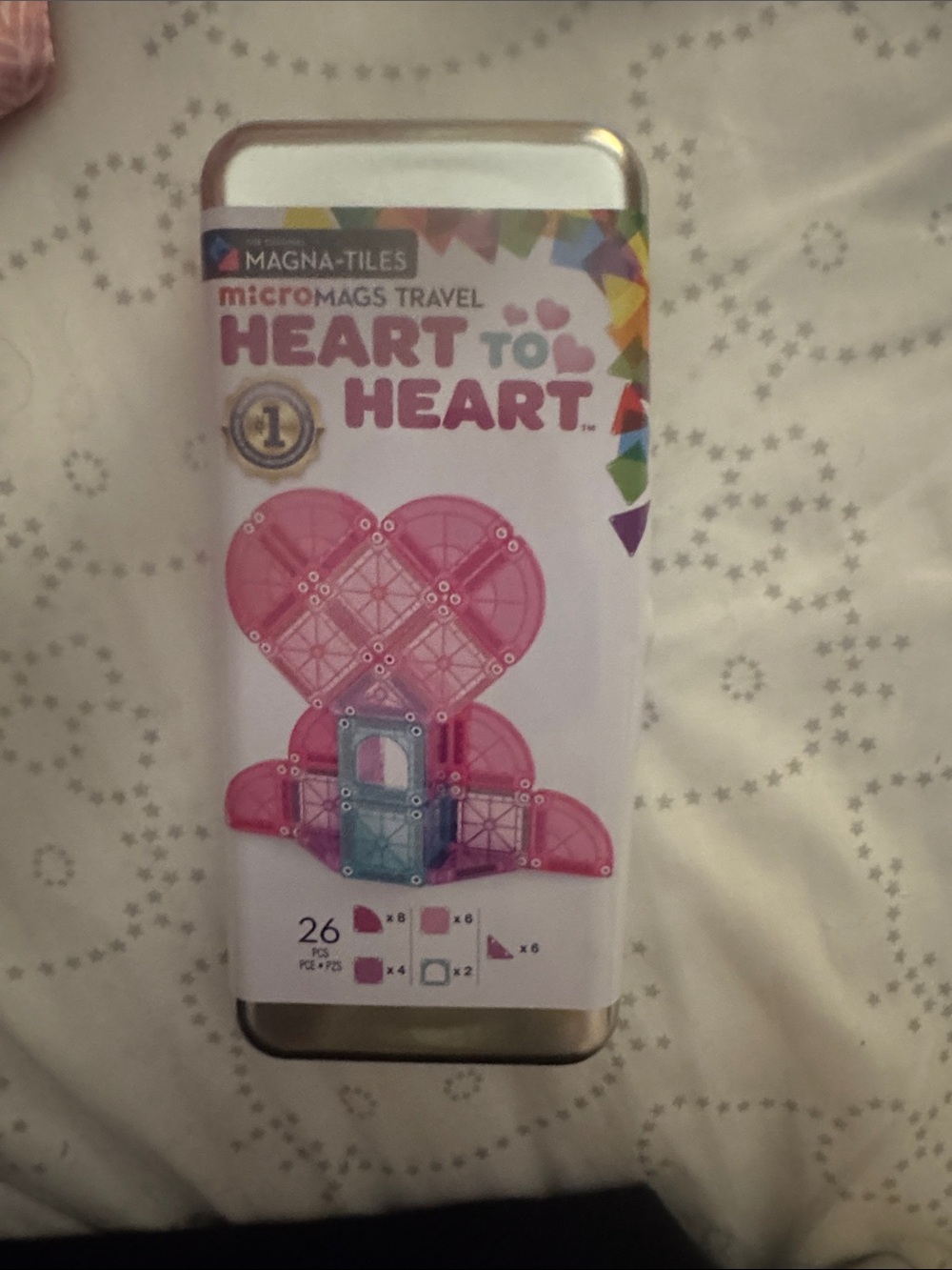 Magna-Tiles MicroMags Travel Heart to Heart - Pink